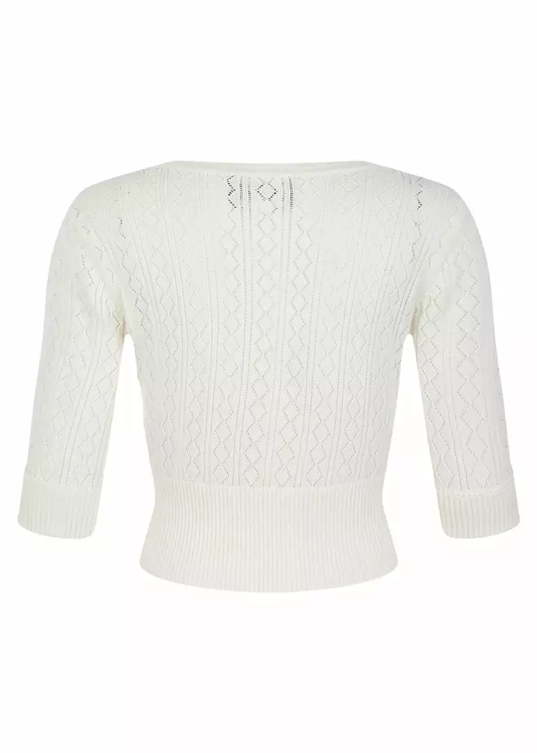 New In Collectif Linda 40's Cardigan Ivory 5 New In Collectif Linda 40's Cardigan Ivory