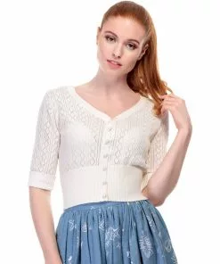 New In Collectif Linda 40's Cardigan Ivory 11 New In Collectif Linda 40's Cardigan Ivory