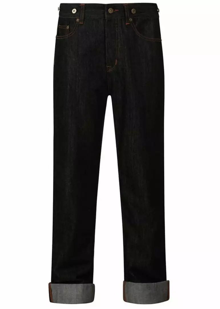 New In Collectif Mens Eddie Denim 40's Jeans Charcoal 3 New In Collectif Mens Eddie Denim 40's Jeans Charcoal