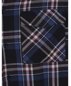 New In Collectif Men Tiago Scot Check Shirt Blue