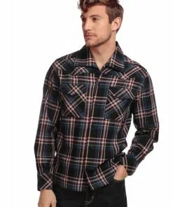 New In Collectif Men Tiago Scot Check Shirt Blue