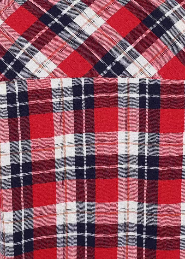 Collectif Men Tiago Mountain Check Shirt Red New In 9 Collectif Men Tiago Mountain Check Shirt Red New In