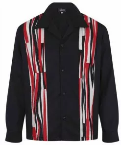 New In Collectif Men Billie Abstract Shirt Black