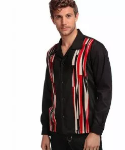 New In Collectif Men Billie Abstract Shirt Black