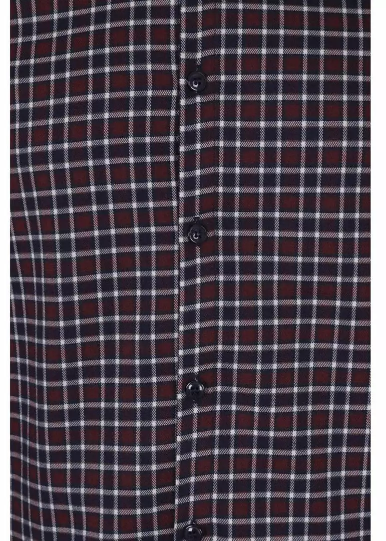 Collectif Men Hunter 40's Check Shirt Wine New In 4 Collectif Men Hunter 40's Check Shirt Wine New In