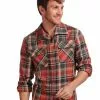 Collectif Men Tiago Woodland Check Shirt Orange 1 Collectif Men Tiago Woodland Check Shirt Orange