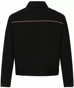 Collectif Mens Jonathan Piped Yoke 50's Jacket Black Pink New In