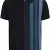 New In Collectif Men Pablo Moonbeam Knitted 50's Polo Shirt Blue