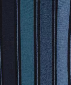 New In Collectif Men Pablo Moonbeam Knitted 50's Polo Shirt Blue