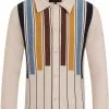 Collectif Men Luca Earth Stripe 50's Cardigan Cream New In