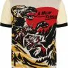 Collectif Men Scott Dino Attack Knitted 50's Top Cream New In 1 Collectif Men Scott Dino Attack Knitted 50's Top Cream New In