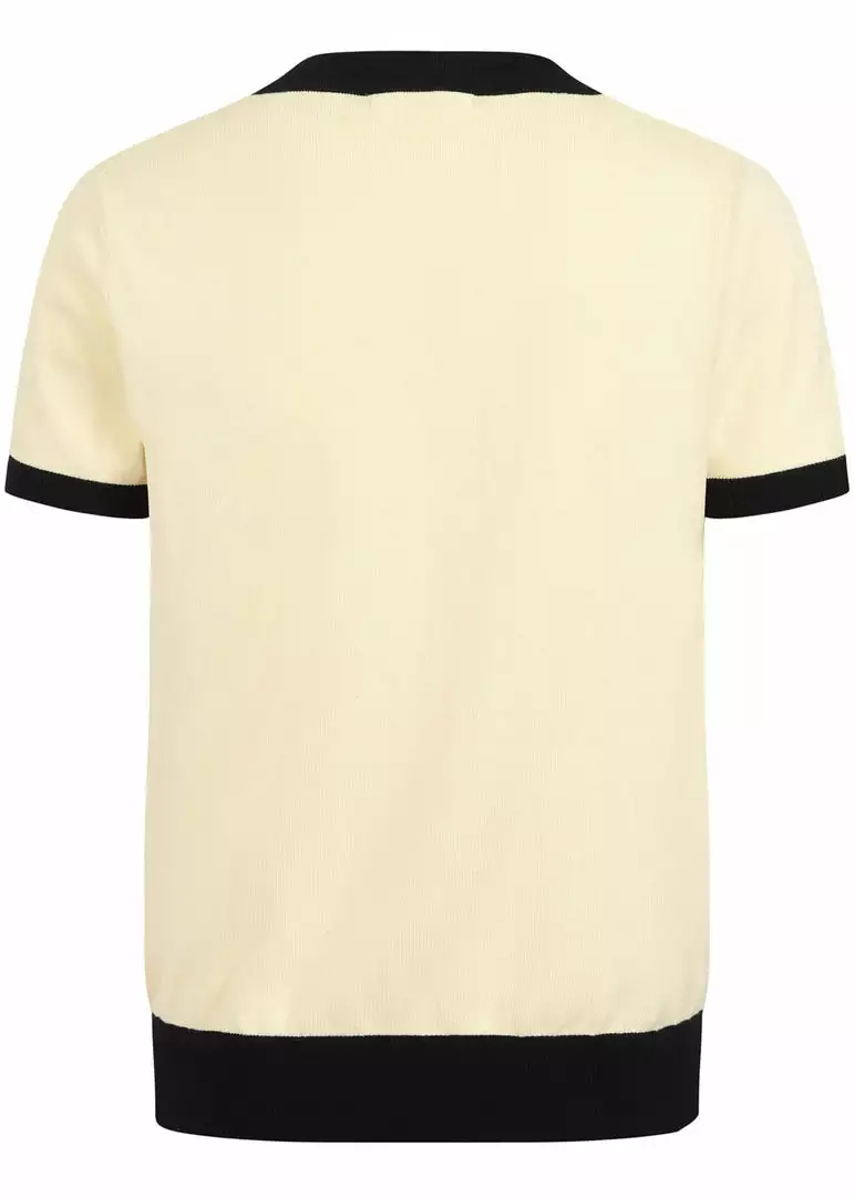 Collectif Men Scott Dino Attack Knitted 50's Top Cream New In 7 Collectif Men Scott Dino Attack Knitted 50's Top Cream New In