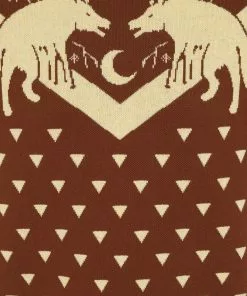 New In Collectif Mens Scott Mountain Wolf 50's Jumper Brown