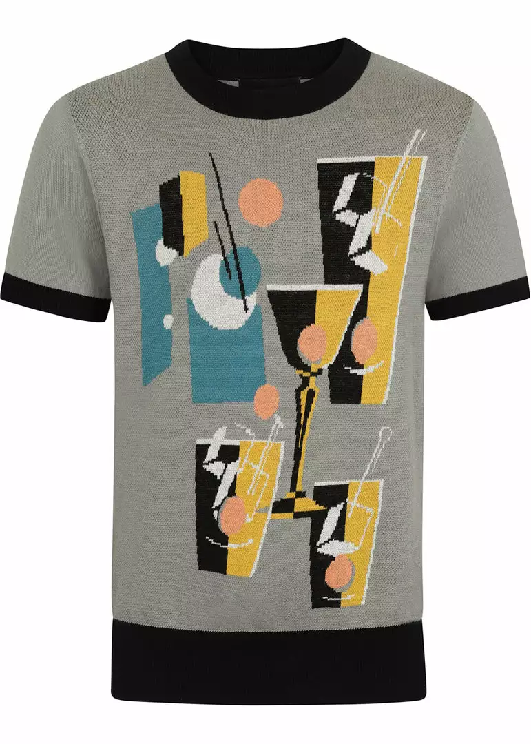 Collectif Men Scott Cocktail Hour Knitted 50's Top Grey 3 Collectif Men Scott Cocktail Hour Knitted 50's Top Grey