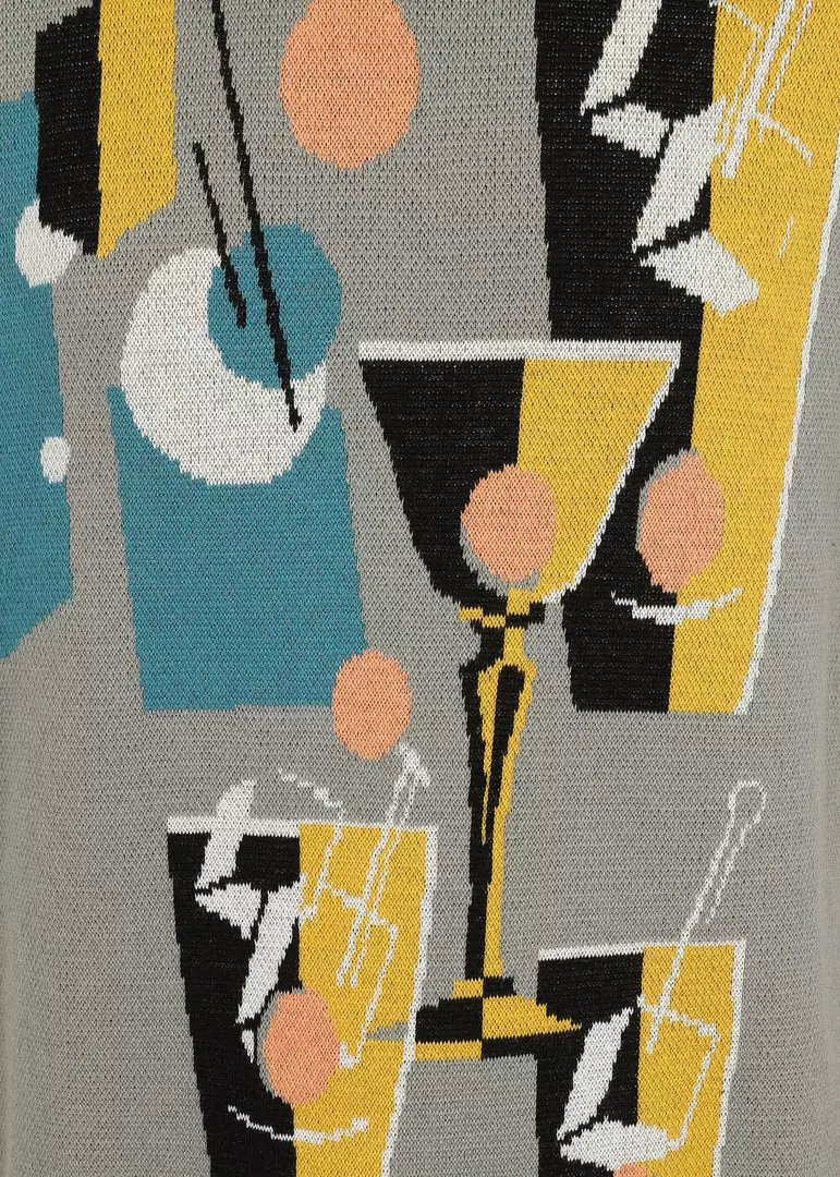 Collectif Men Scott Cocktail Hour Knitted 50's Top Grey 5 Collectif Men Scott Cocktail Hour Knitted 50's Top Grey