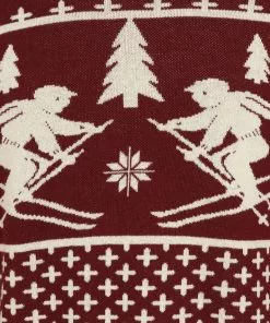 New In Collectif Mens James Festive Knitted Jumper Red 9 New In Collectif Mens James Festive Knitted Jumper Red