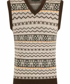 Collectif Men Alex Fair Isle Knitted 50's Top Multi