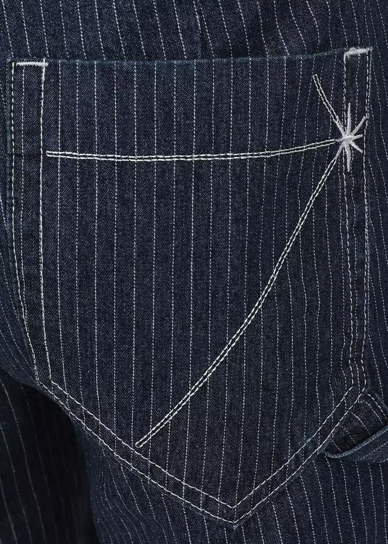 Collectif Mens Johnny Striped Jeans Blue White 5 Collectif Mens Johnny Striped Jeans Blue White