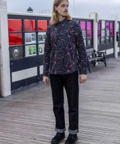 New In Collectif Men Henry Atomic Rocket 50's Shirt Black