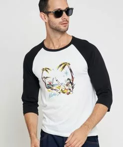 New In Collectif Mens Jake Aloha 50's T-Shirt White Black