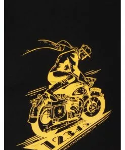 Collectif Mens Ringer Biker 50's T-Shirt Black Yellow 9 Collectif Mens Ringer Biker 50's T-Shirt Black Yellow