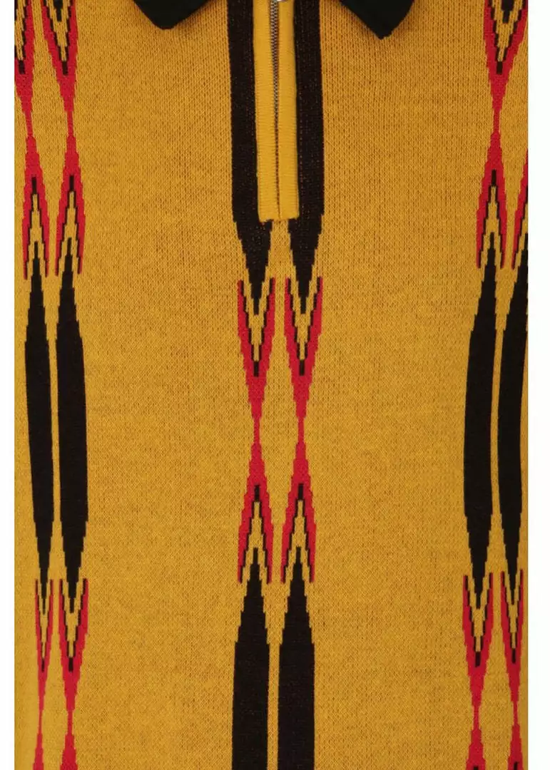 New In Collectif Mens Pablo Marylebone Polo Shirt Mustard 5 New In Collectif Mens Pablo Marylebone Polo Shirt Mustard