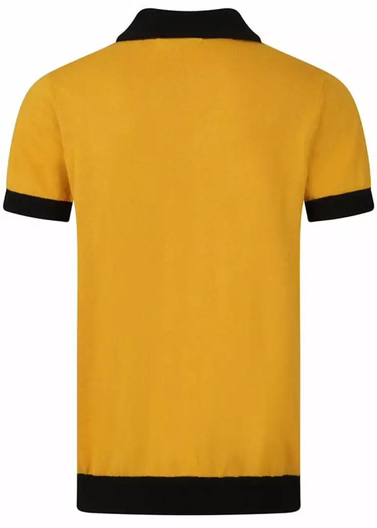 New In Collectif Mens Pablo Marylebone Polo Shirt Mustard 6 New In Collectif Mens Pablo Marylebone Polo Shirt Mustard