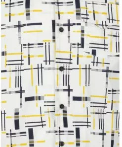 Collectif Mens Oscar Carnaby 50's Shirt Cream