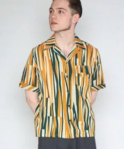 Collectif Mens Oscar Abstract 50's Shirt Multi New In