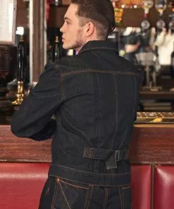 New In Collectif Mens Borris Denim 50's Jacket Blue