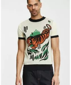 New In Collectif Mens Scott Tiger 50's Jumper Multicolour 11 New In Collectif Mens Scott Tiger 50's Jumper Multicolour