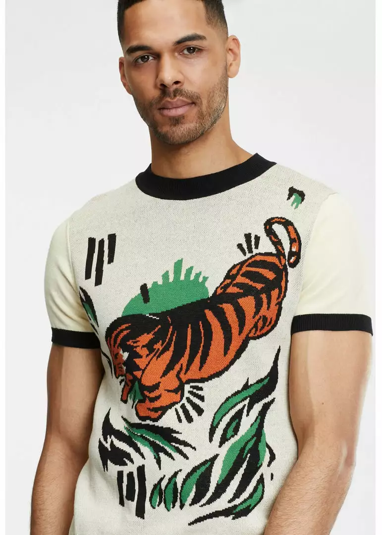 New In Collectif Mens Scott Tiger 50's Jumper Multicolour 7 New In Collectif Mens Scott Tiger 50's Jumper Multicolour