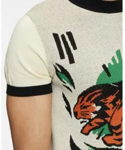 New In Collectif Mens Scott Tiger 50's Jumper Multicolour 14 New In Collectif Mens Scott Tiger 50's Jumper Multicolour