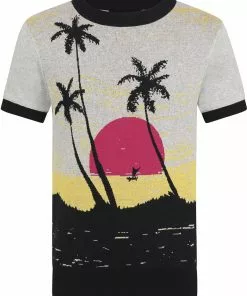 Collectif Mens Scott Palm Paradise 50's Jumper Multicolour