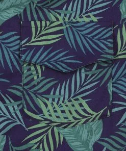 New In Collectif Mens Cesar Dark Palm Shirt Blue 9 New In Collectif Mens Cesar Dark Palm Shirt Blue