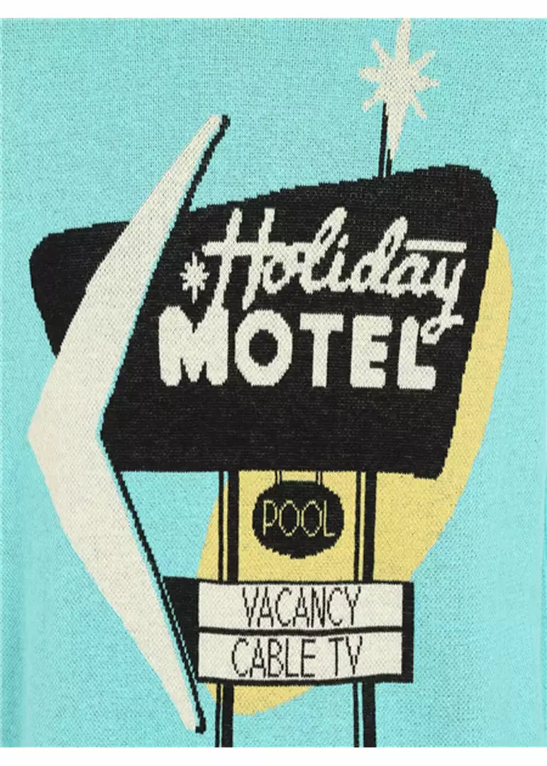 Collectif Mens Scott Motel 50's Knitted Top Blue 6 Collectif Mens Scott Motel 50's Knitted Top Blue