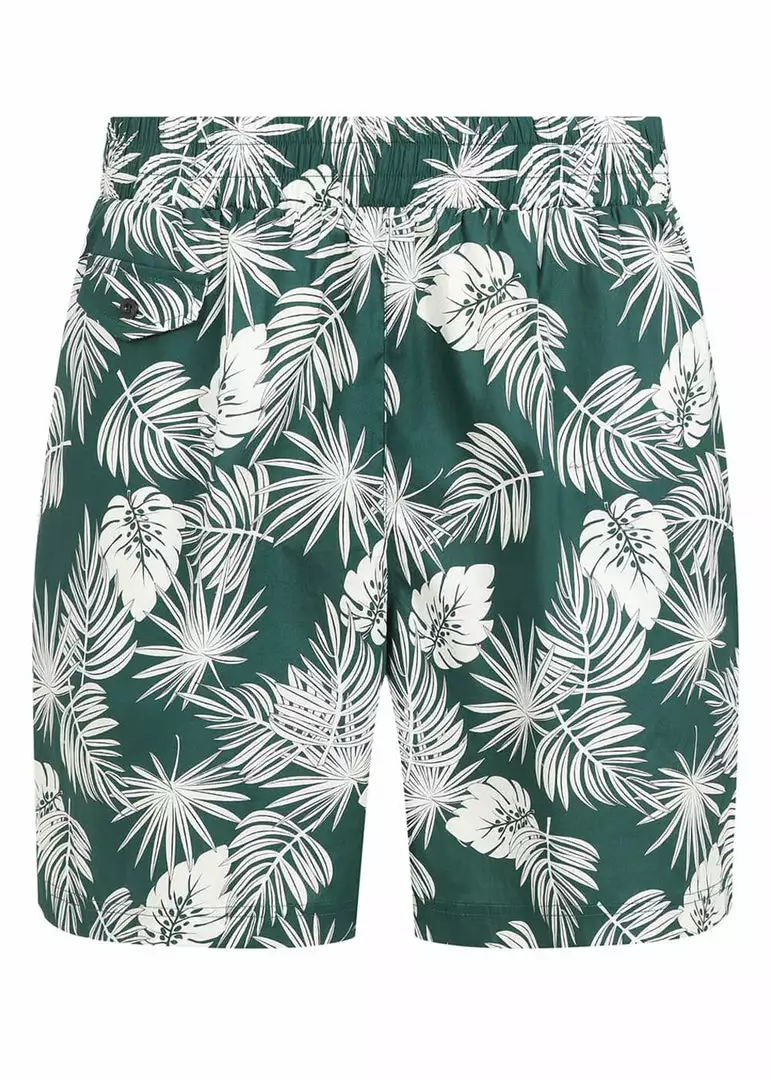 Collectif Mens Martin Deep Palm Shorts Green New In 3 Collectif Mens Martin Deep Palm Shorts Green New In