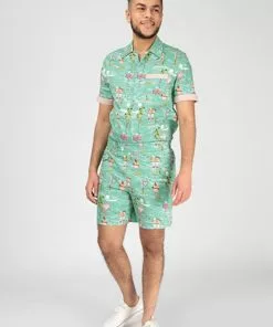 Collectif Mens Martin Motel Shorts Blue