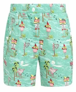 Collectif Mens Martin Motel Shorts Blue