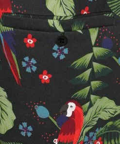 New In Collectif Mens Martin Parrot Shorts Black 11 New In Collectif Mens Martin Parrot Shorts Black