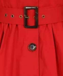 Collectif Sarah 50's Hooded Trenchcoat Red New In 10 Collectif Sarah 50's Hooded Trenchcoat Red New In