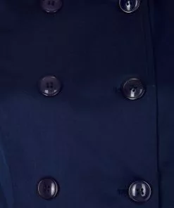 Collectif Korrina 50's Swing Trenchcoat Navy 9 Collectif Korrina 50's Swing Trenchcoat Navy