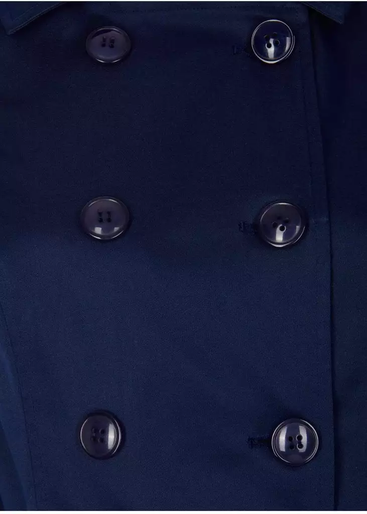 Collectif Korrina 50's Swing Trenchcoat Navy 6 Collectif Korrina 50's Swing Trenchcoat Navy