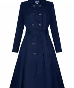 Collectif Korrina 50's Swing Trenchcoat Navy