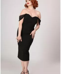 New In Collectif Violante 50's Pencil Dress Black