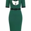Collectif Sadie 50's Pencil Dress Green New In 1 Collectif Sadie 50's Pencil Dress Green New In