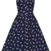 New In Collectif Kimberly Lobster 50's Swing Dress Navy 1 New In Collectif Kimberly Lobster 50's Swing Dress Navy