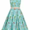 New In Collectif Jill Motel 50's Swing Dress Blue 1 New In Collectif Jill Motel 50's Swing Dress Blue