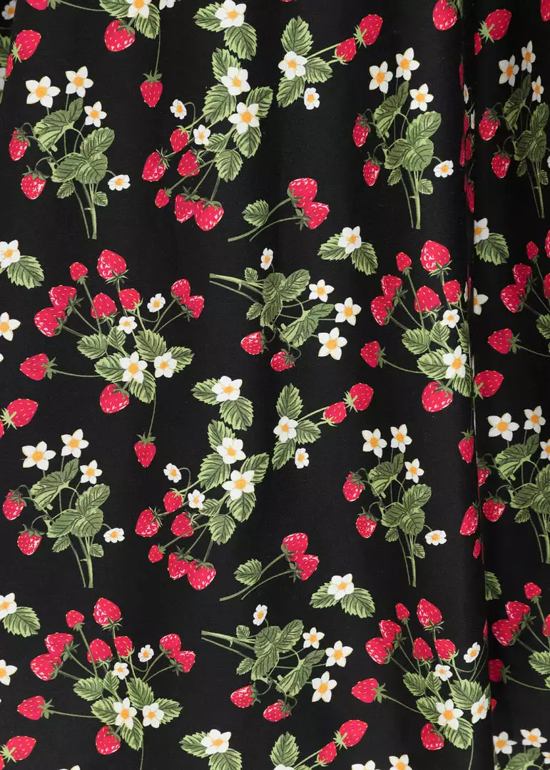 New In Collectif Demira Wild Strawberries 50's Swing Dress Black 4 New In Collectif Demira Wild Strawberries 50's Swing Dress Black