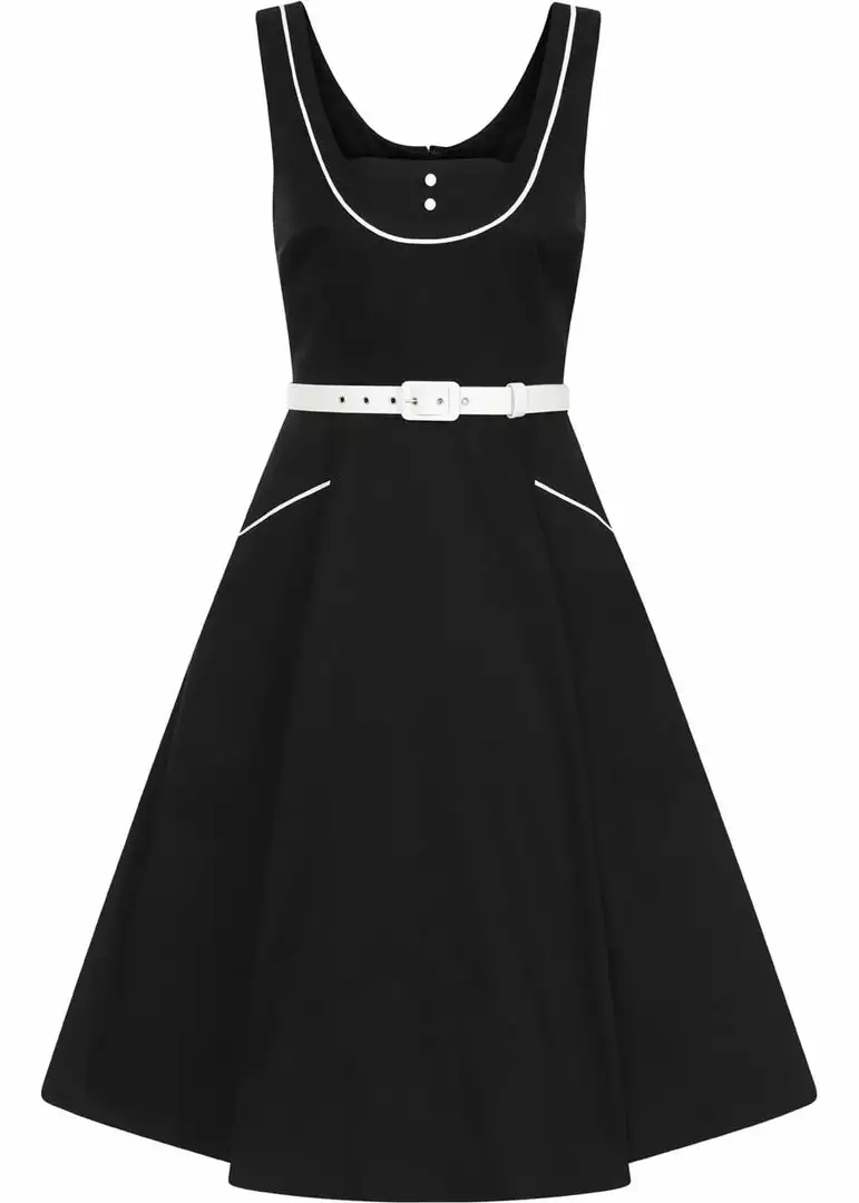 New In Collectif Kinsley Sailor 60's Swing Dress Black 3 New In Collectif Kinsley Sailor 60's Swing Dress Black